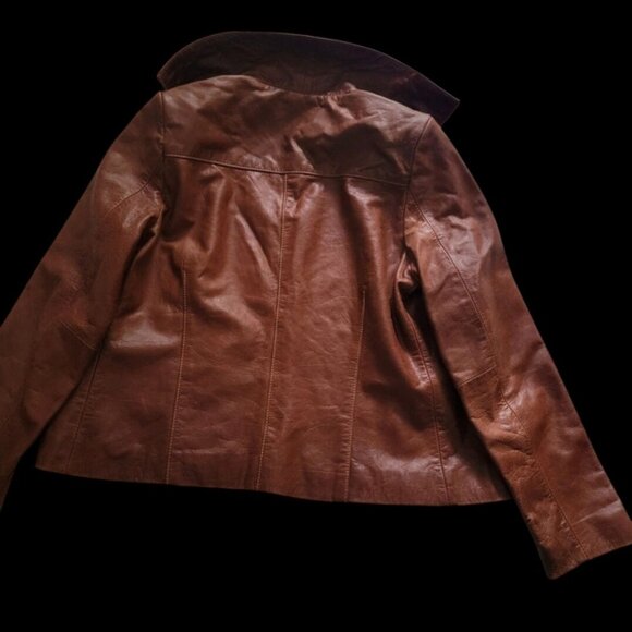 Bernardo Genuine Leather Button-Up Jacket PS Brown - Picture 2 of 6